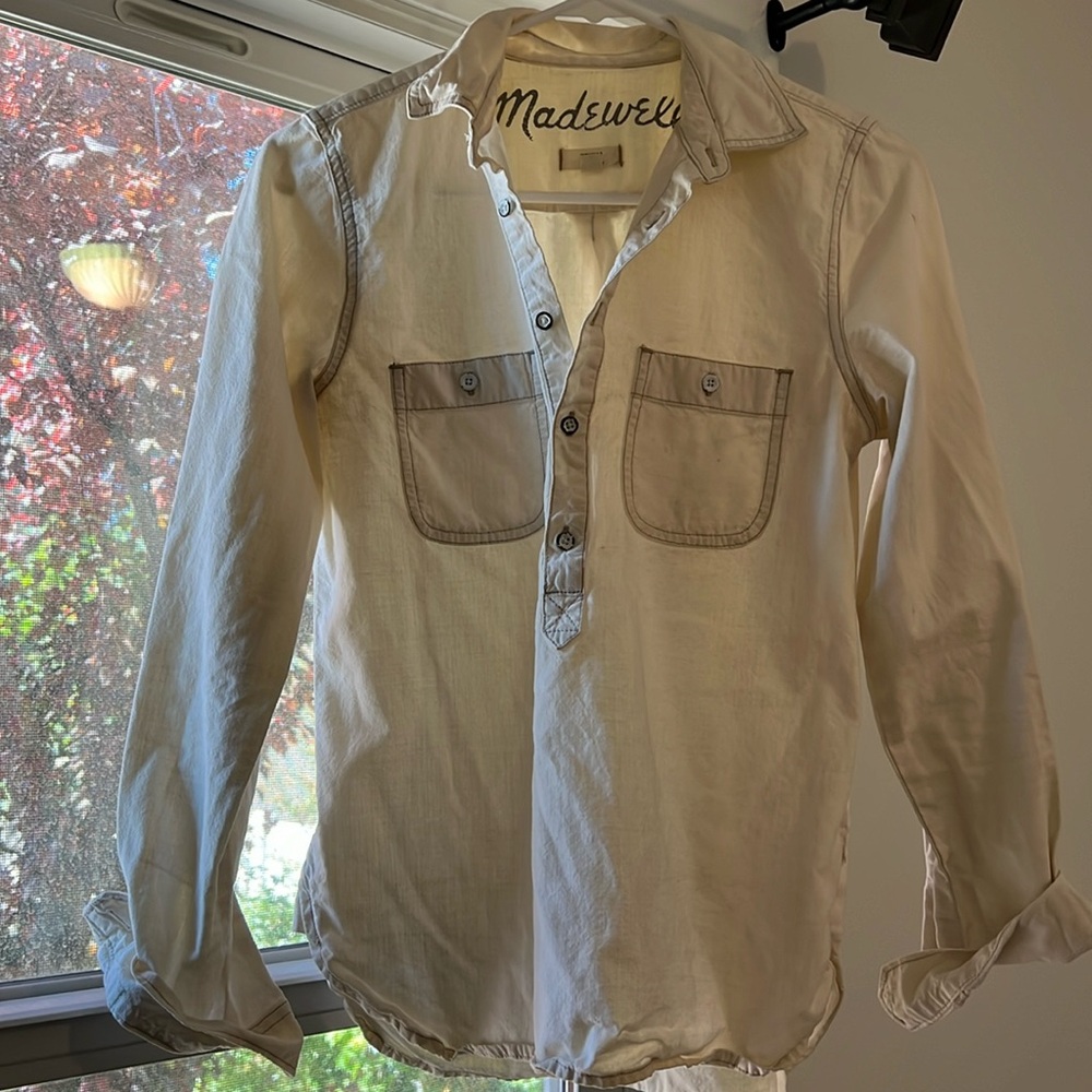 Madewell cream denim blouse - size XS